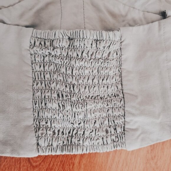 Linen Zara Cropped Wireless Corset Pleated Top- M (SMALL FIT) - Picture 8 of 15